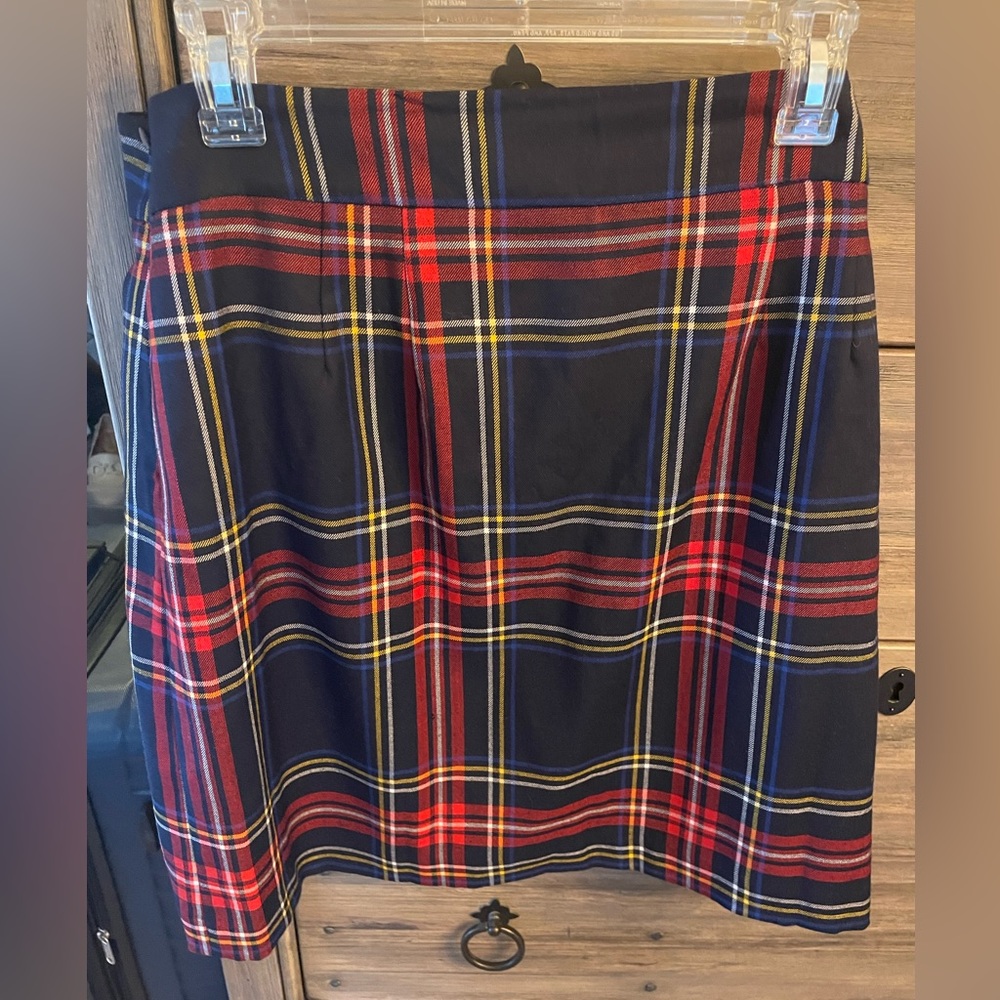 Cute Navy Blue Tartan Plaid Talbots Mini Skirt